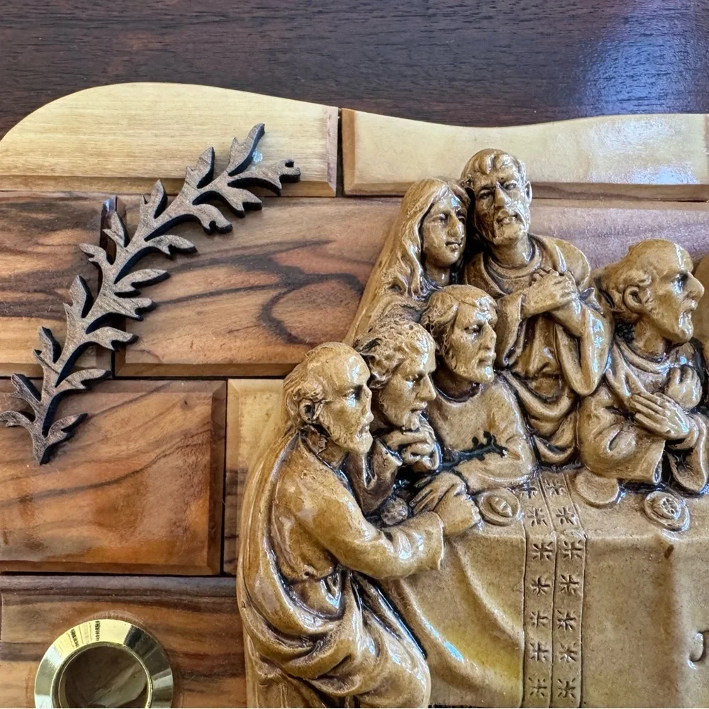 Last Supper Hanging Picture Wall Olive Wood Wall Plaque 14